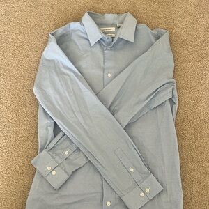 White and blue spotted, Calvin Klein button down dress shirt